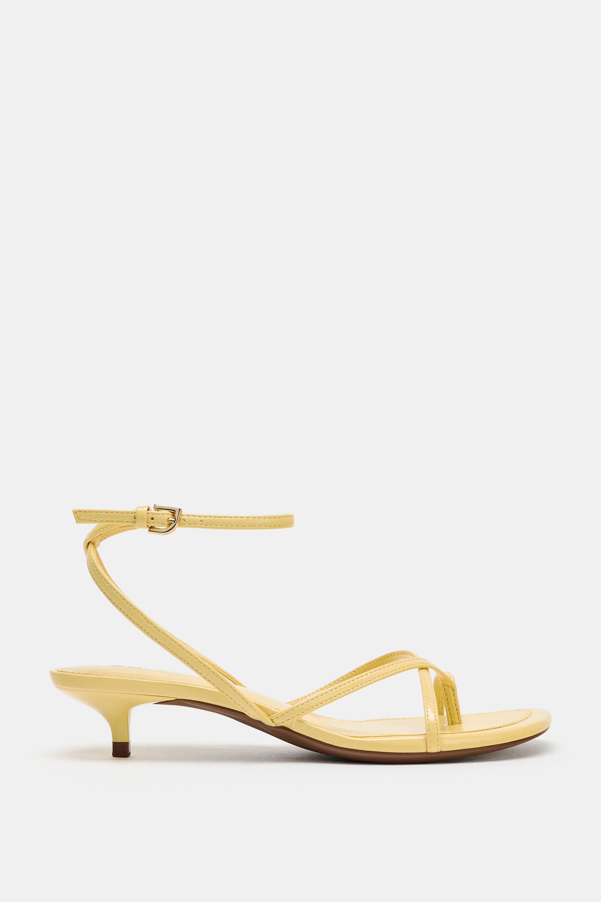 STRAPPY KITTEN HEEL SANDALS